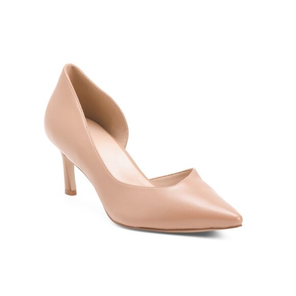 27 EDIT NATURALIZER Taupe Leather Faith Heels - Picture 1 of 2